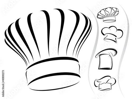 Chef hat silhouettes - vector icon set