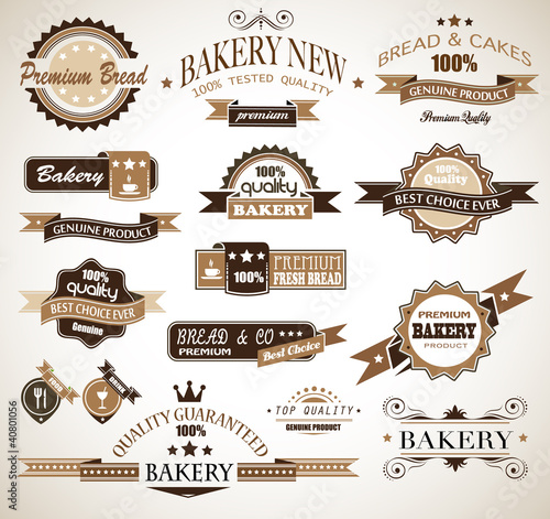 Premium collection of Bakery themed vintage style