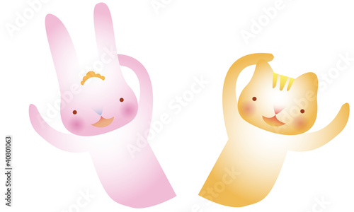 Princess rabbit and Prince cat
