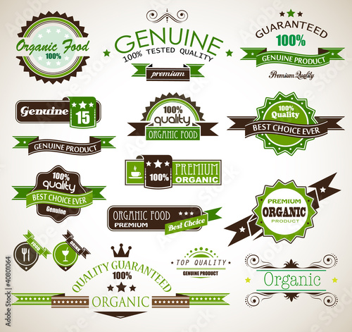 Organic and Genuine product premium labels