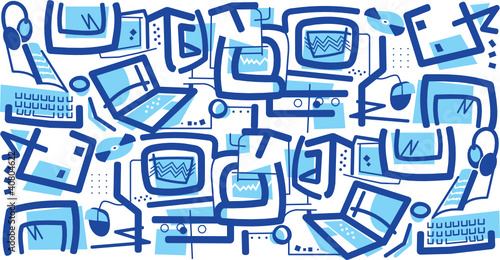 Abstract background on computers