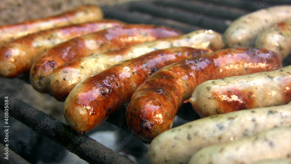 Fried Sausages on the Grill Fried Sausages on the Grill