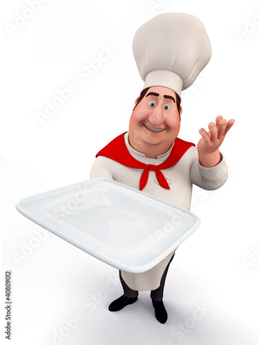 Chef holding a tray