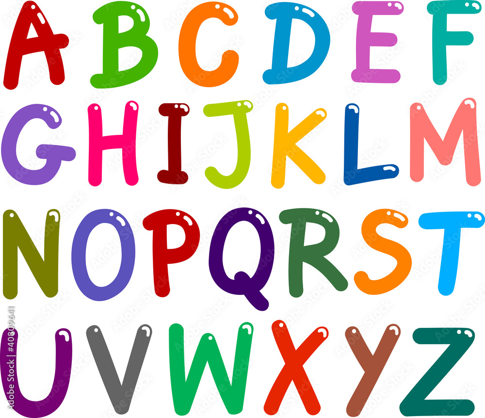 Naklejka premium Kolorowy alfabet wielkich liter