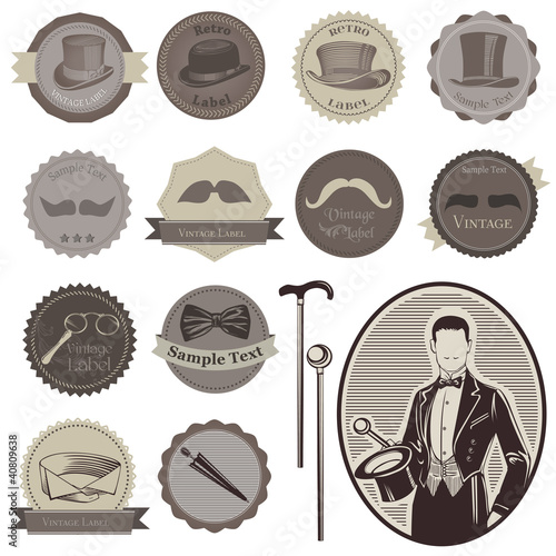 Gentlemen's Accessories Labels - vector set- High Quality