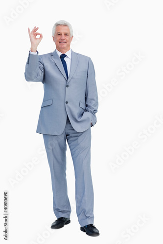 Portrait of a businessman praising