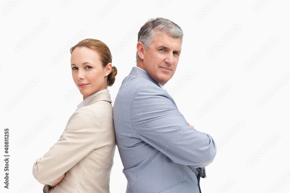 Portrait of business team back to back Portrait of business team back to back