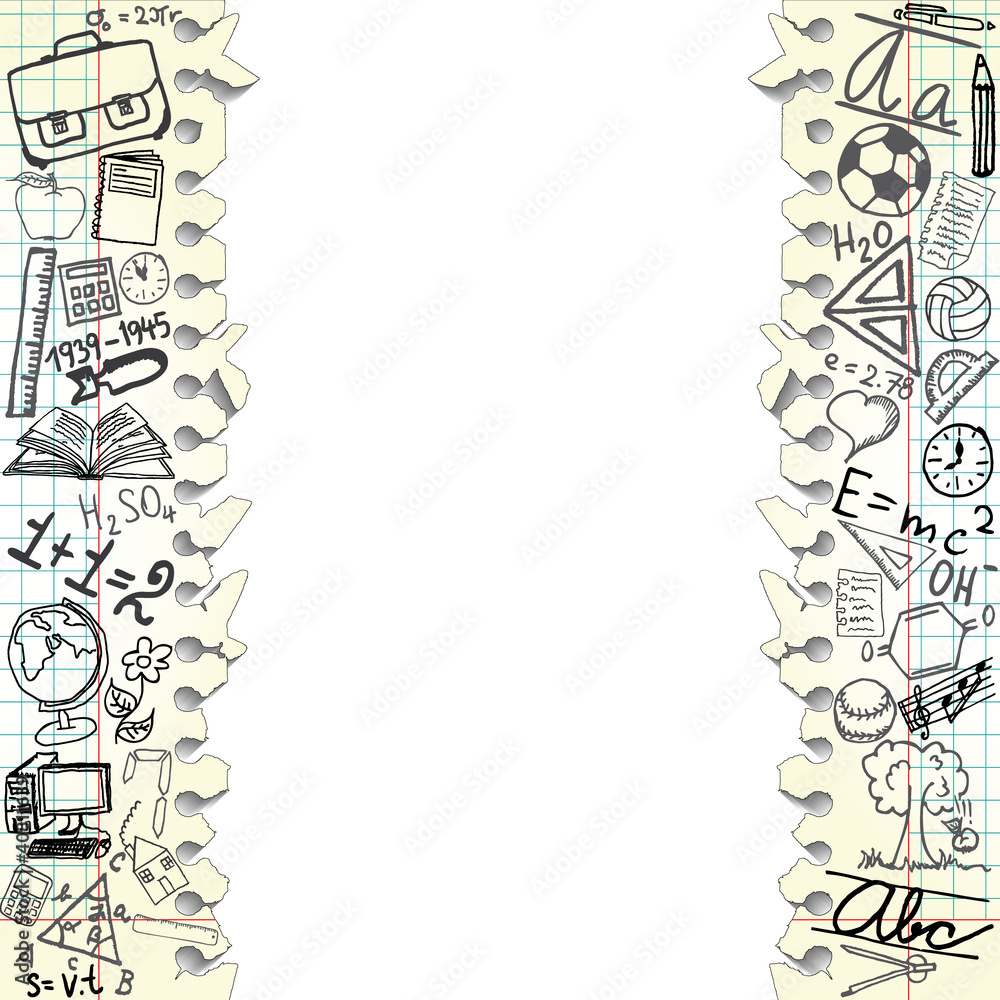 Background made of papers with school symbols Background made of papers with school symbols