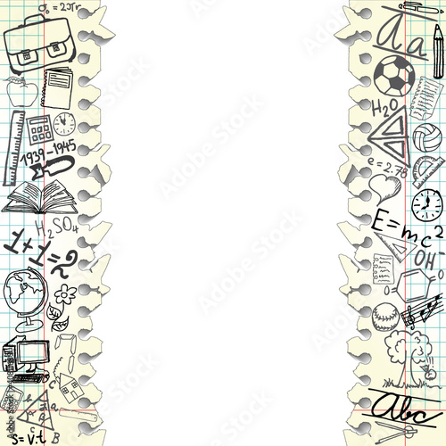 Background made of papers with school symbols
