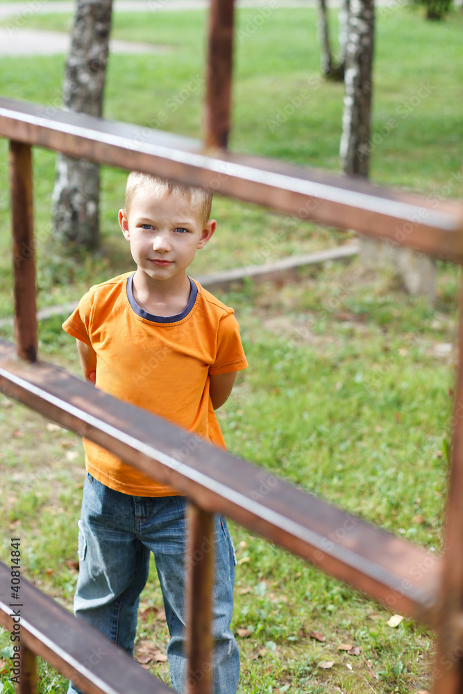 Obraz premium portrait of cute kid with blue eyes
