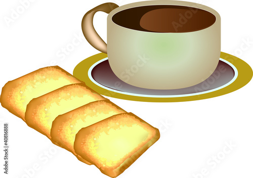 fette biscottate e tazza