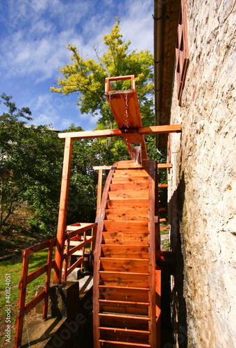Obraz na plátne New wooden hydraulic powered mill