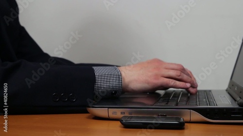 Businessman working on laptop