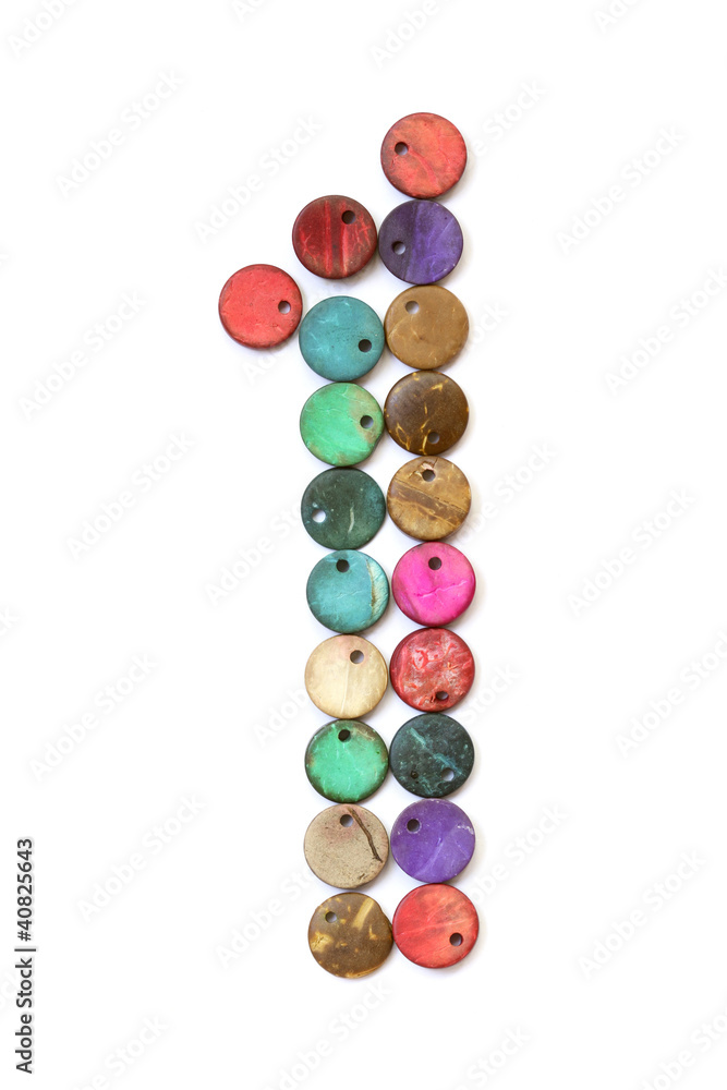 Number 1 from colorful beads Number 1 from colorful beads