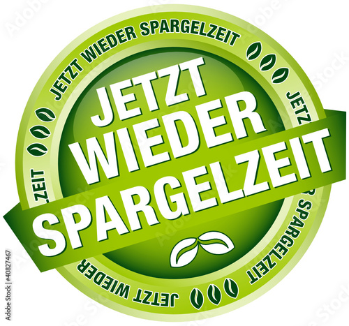 Button Banner "Jetzt wieder Spargelzeit" grün