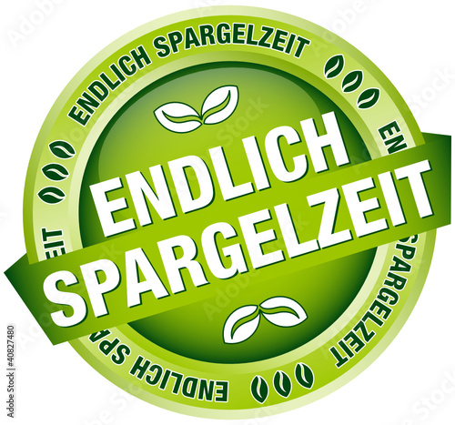 Button Banner "Endlich Spargelzeit" grün