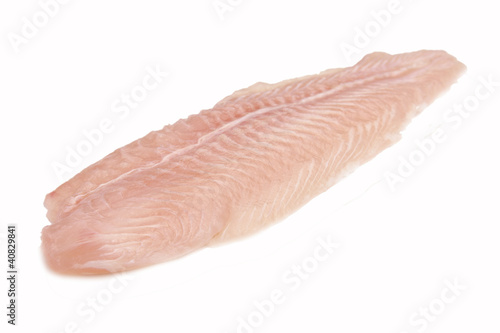 Fillet of Fish Pangasius. Isolated on white background.