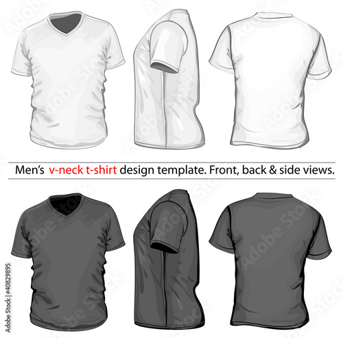 Men's V-neck t-shirt design template