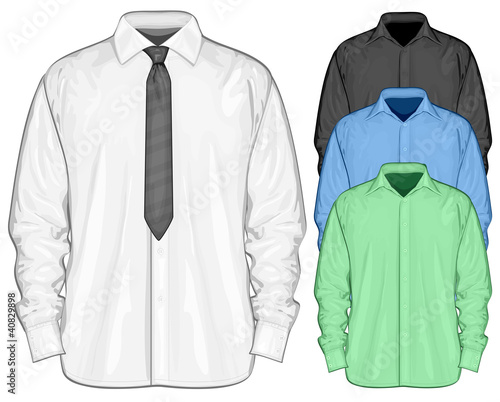 Vector illustration of dress shirt (button-down) with neckties
