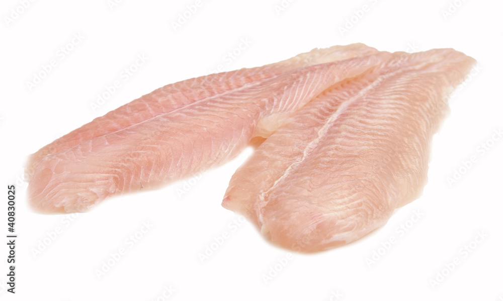 Fillet of Fish Pangasius. Isolated on white background. Fillet of Fish Pangasius. Isolated on white background.