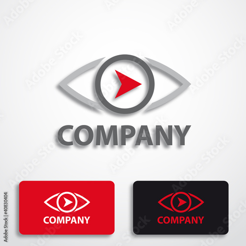 Stylized logo with eye and arrow # Vector