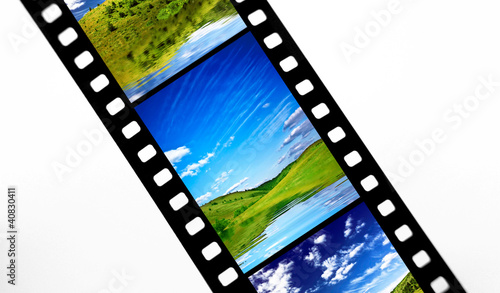 Film strip with landscape snap shots