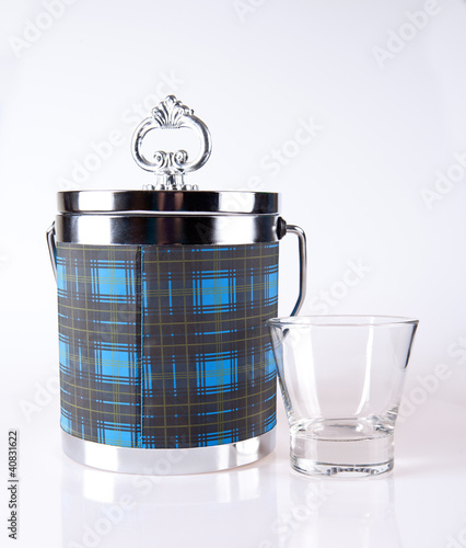 Icebucket and whiskey glass photo