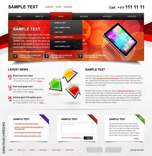 Editable Website Template 4. Color variant 2