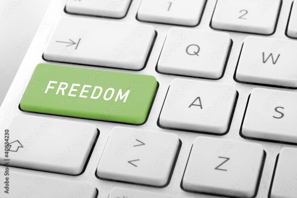 Wording Freedom on computer keyboard Wording Freedom on computer keyboard