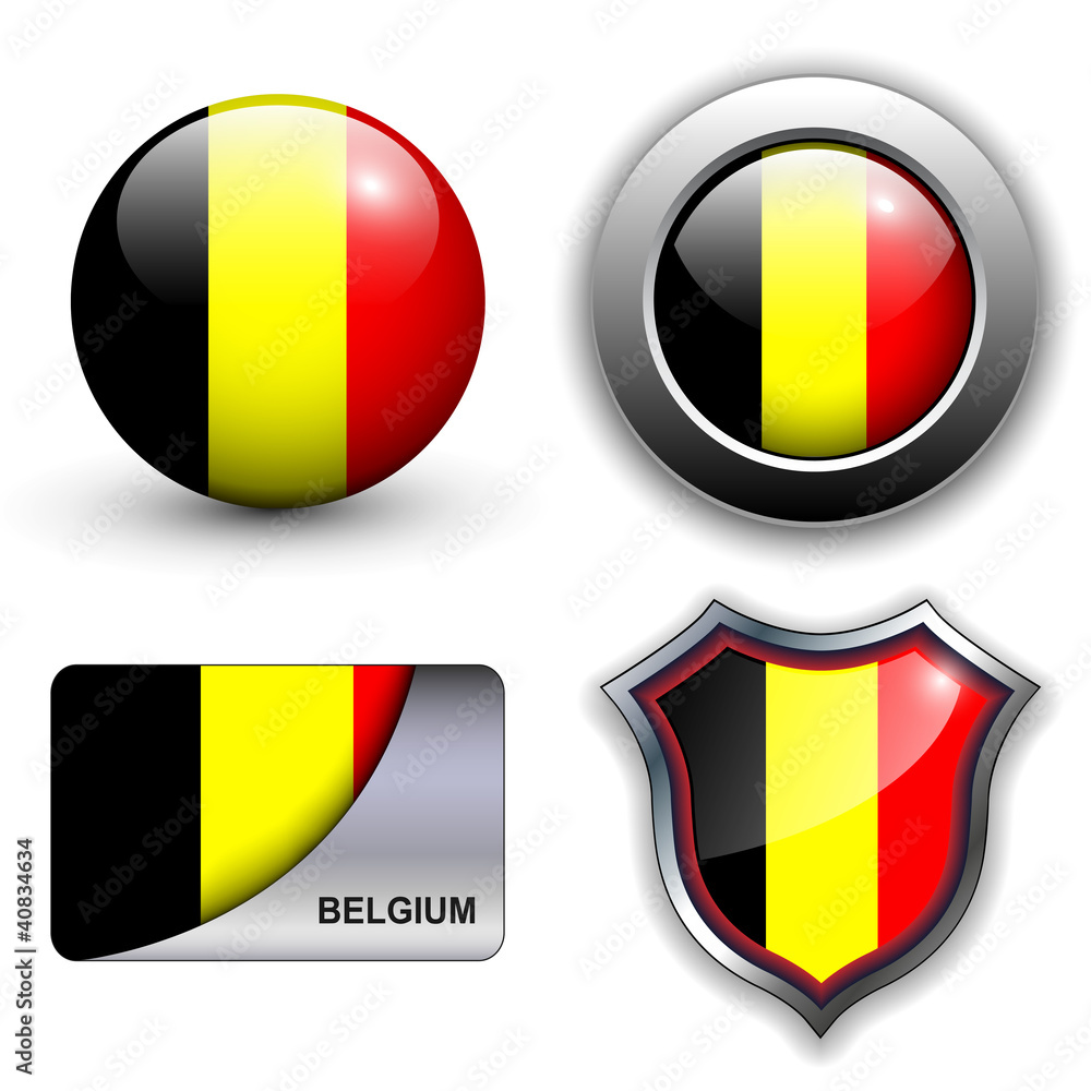 Fototapeta premium Belgium icons