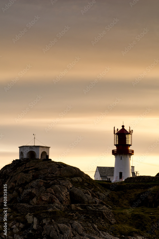 Sunset at Lindesnes lighthouse.