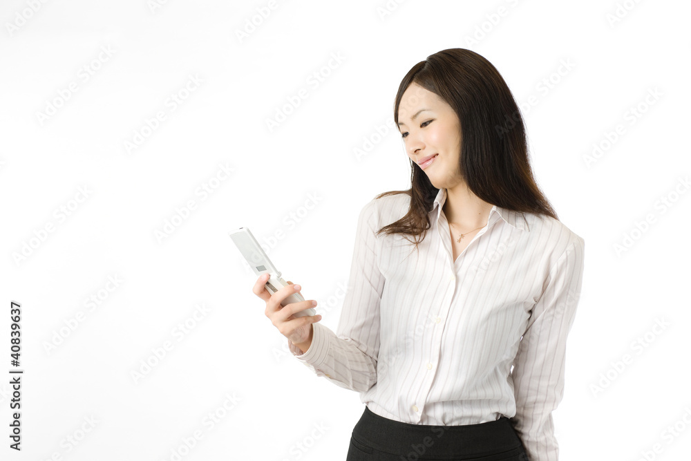 携帯電話と女性