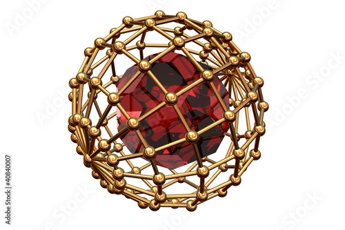red ruby inwardly of the lattice