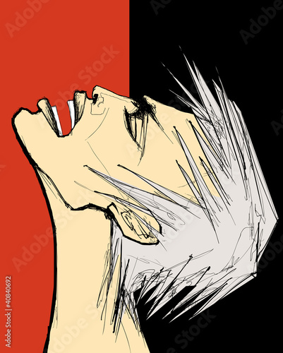 man shouting in pain or anger