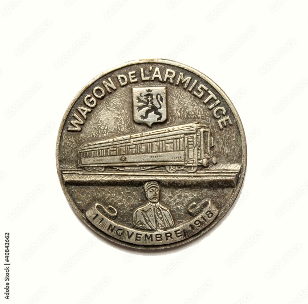 Naklejka premium Médaille wagon de l'armistice 14 18