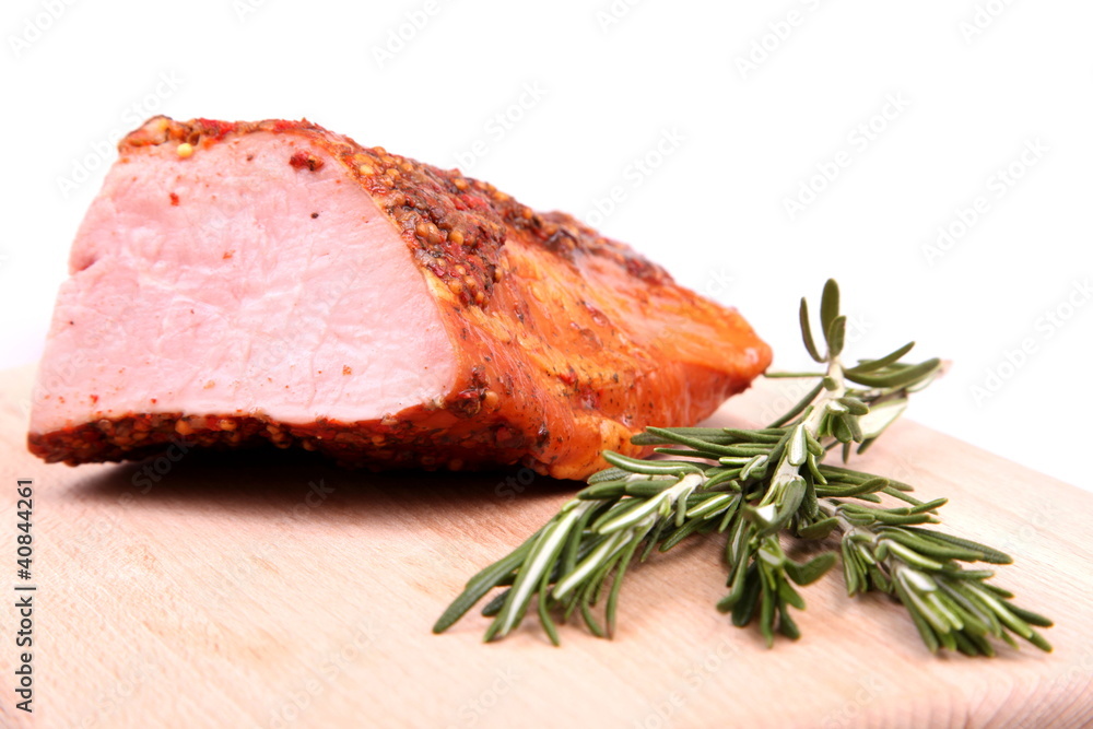 smoked meat with rosemary