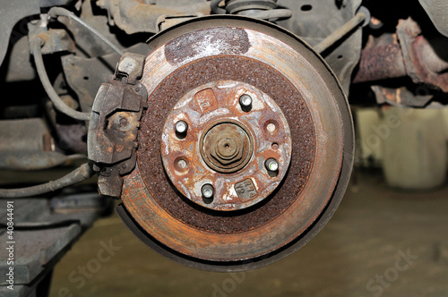 Rusty disc brake.