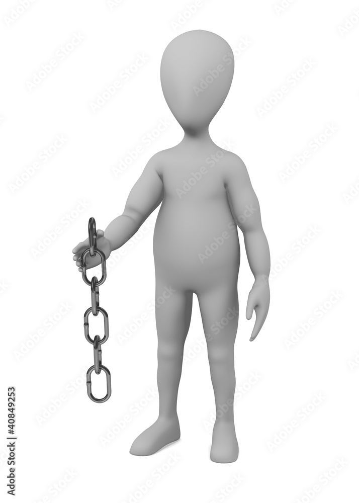 3d render of cartoon character with chain 3d render of cartoon character with chain