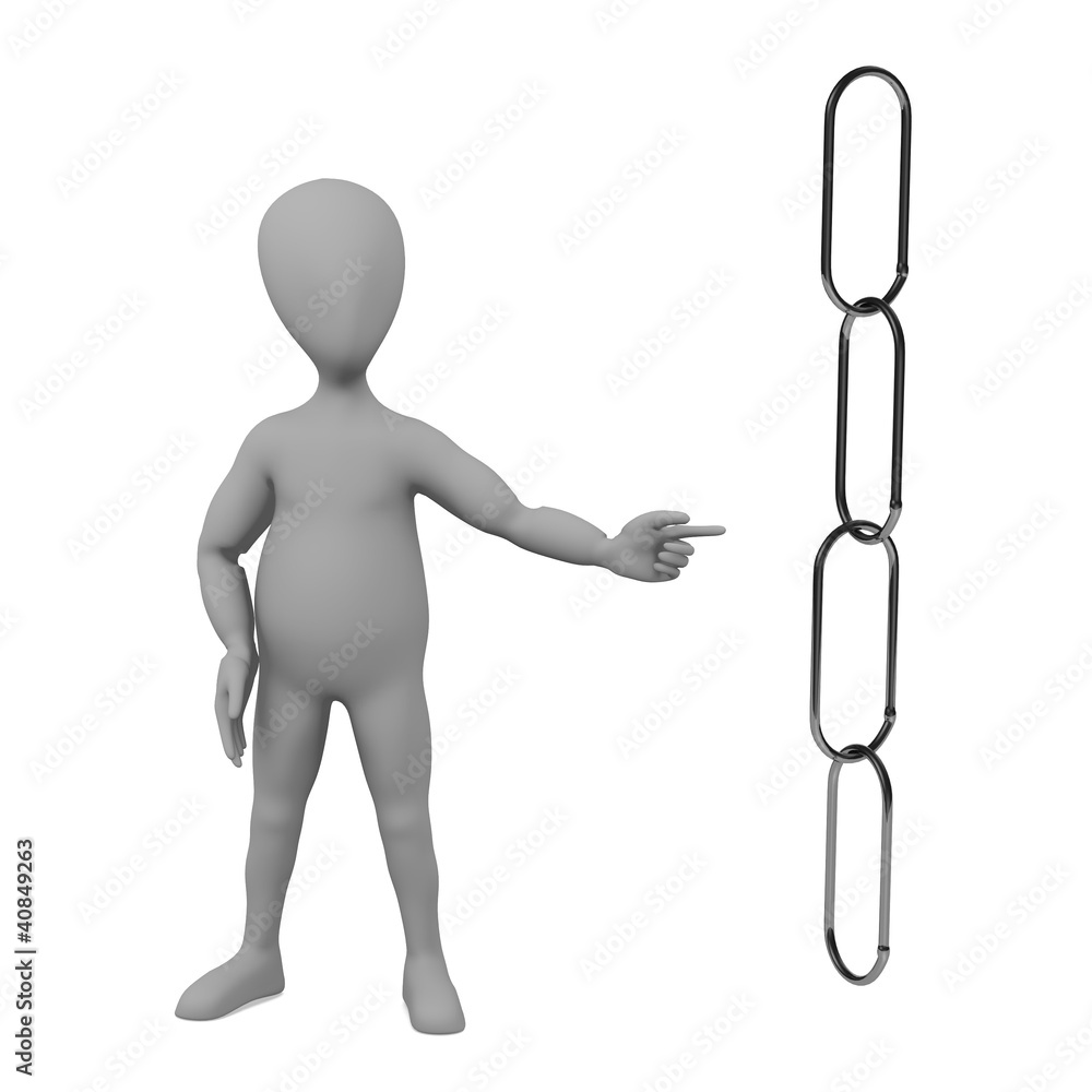 3d render of cartoon character with chain 3d render of cartoon character with chain