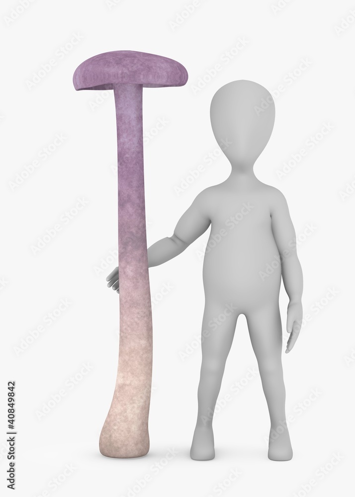 3d render of cartoon character with mushroom 3d render of cartoon character with mushroom