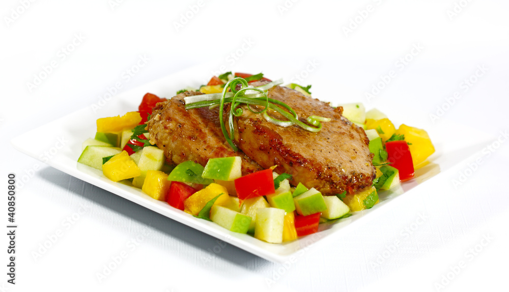 Fried Pork and Salad