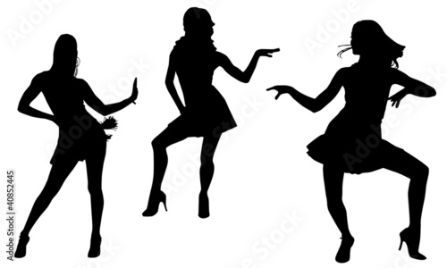 Fotografie Silhouettes of dancing women