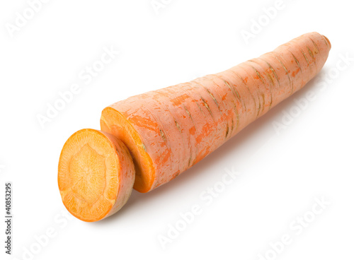 Fresh carrot on a white