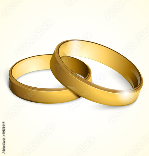 Vector golden wedding rings