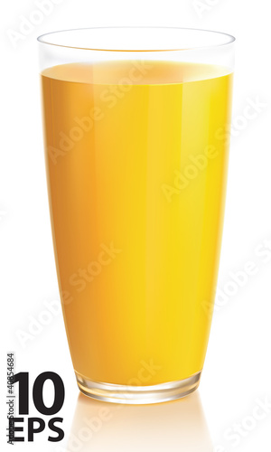 Orange juice on a white background. Vector illustration
