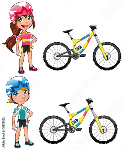 Baby Cyclists. Vector chara...