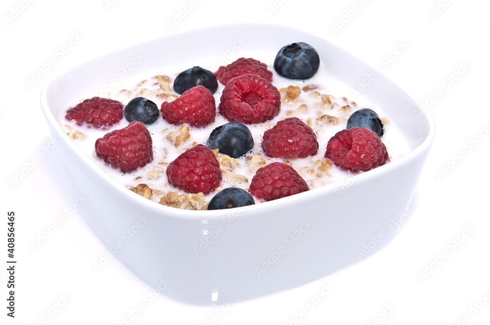 Muesli with fresh fruits in a bowl Muesli with fresh fruits in a bowl