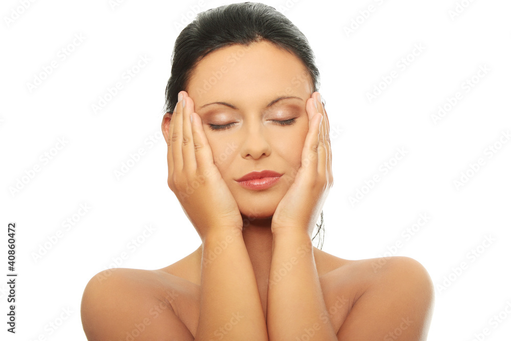 Woman face with clean skin Woman face with clean skin