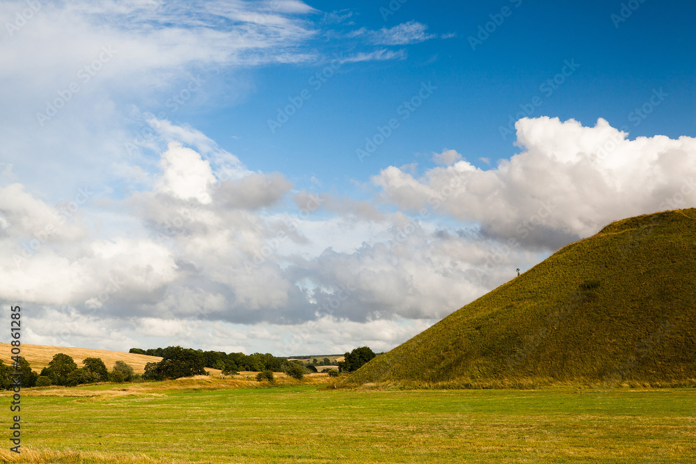 Famous Silbury Hill in Great Britain Famous Silbury Hill in Great Britain