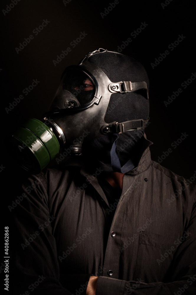 Man in gasmask Man in gasmask